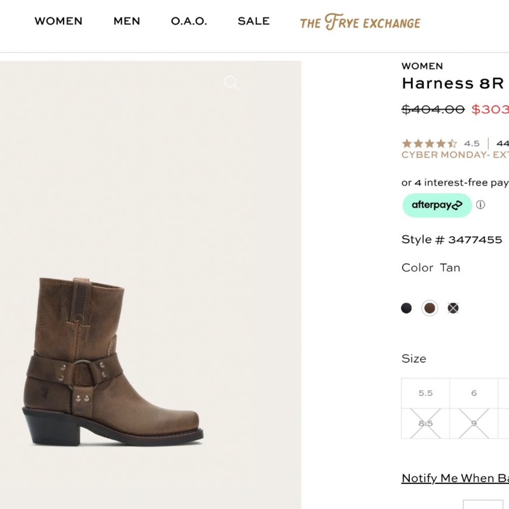 frye leather brown harness boots